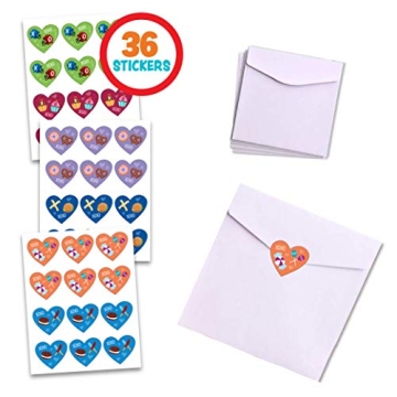 JOYIN 36 Pack Valentines Day Tic Tac Toe Cards for Kids