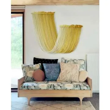 Jakalin Macrame Wall Hanging Yellow Dip Dyed Yarn Art