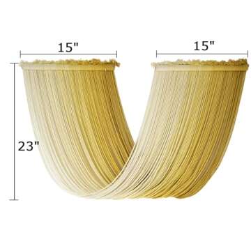 Jakalin Macrame Wall Hanging Yellow Dip Dyed Yarn Art