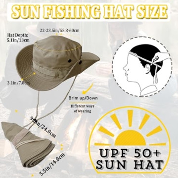 Taeku Sun Hat Unisex Wide Brim Bucket Hat for Sun Protection