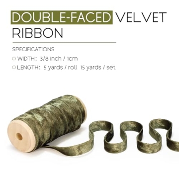 Keypan Velvet Green Ribbon Double-Sided Handmade Ribbon
