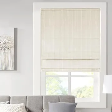 Madison Park Galen Cordless Roman Shades - Energy Efficient, Room Darkening
