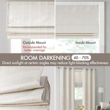 Madison Park Galen Cordless Roman Shades Energy Efficient Room Darkening