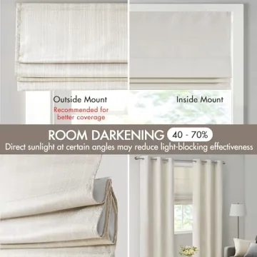 Madison Park Galen Cordless Roman Shades Energy Efficient Room Darkening
