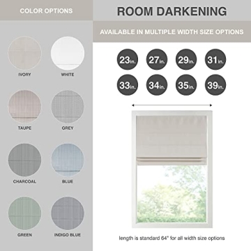 Madison Park Galen Cordless Roman Shades Energy Efficient Room Darkening
