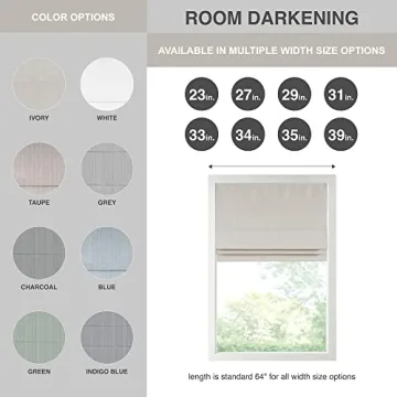 Madison Park Galen Cordless Roman Shades Energy Efficient Room Darkening