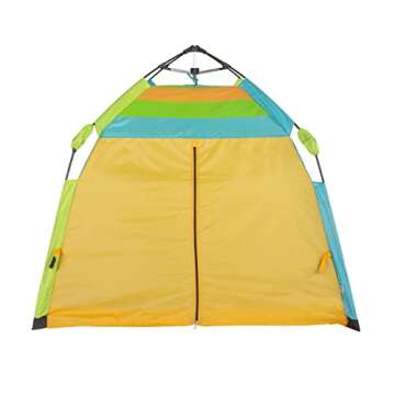 Pacific Play Tents One Touch Tent 48" X 38.5" High, Green/Orange/Blue