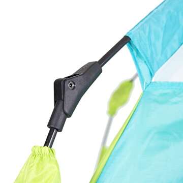 Pacific Play Tents One Touch Tent 48" X 38.5" High, Green/Orange/Blue