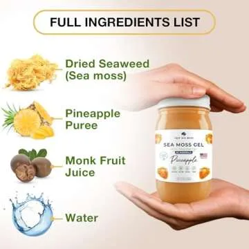 TrueSeaMoss Wildcrafted Irish Sea Moss Gel with Pineapple Flavor