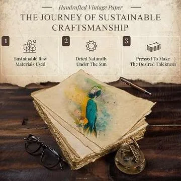 Handmade Vintage Deckled Edge Paper - 75 Sheets