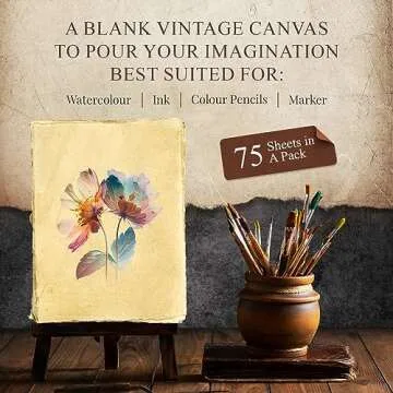 Handmade Vintage Deckled Edge Paper - 75 Sheets