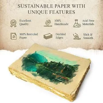 Handmade Vintage Deckled Edge Paper - 75 Sheets