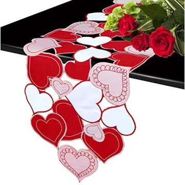 Elegant Love Heart Table Runner for Special Occasions