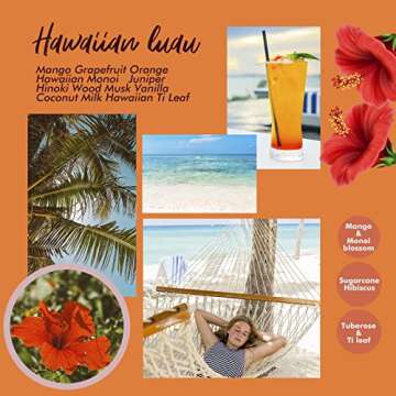 Fragrant Room Spray, Hawaiian Luau, 3 x 3.4 fl oz, Air Fresheners Odor Eliminator for Home, Bathroom, Concentrated Room Spray
