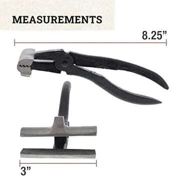 U.S. Art Supply Iron Canvas Pliers, Dual Design with Hammer & Jaw Gripper