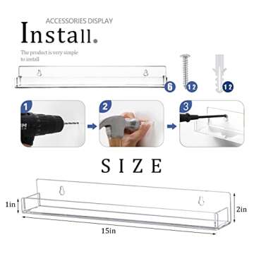 Justsoso 6Pcs/Set Acrylic Nail Polish Rack Wall Mounted,Lipstick Essential Oil Bottle Holder Organiz...