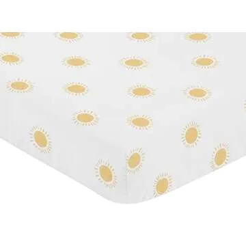 Sweet Jojo Yellow Boho Sun Fitted Crib Sheet for Babies and Toddlers