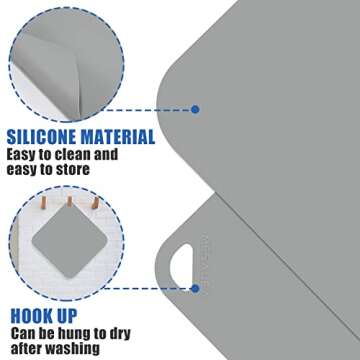 Heat Resistant Mat for Air Fryer Anti-slip mat for kitchen appliances, 1 Pcs Kitchen Countertop Heat Protector Mat Kitchen Hot Pads for Ninja Foodi Air Fryer, Coffee Maker(grey 14x14inch)