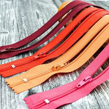 20 Pcs Nylon Coil Zippers Sewing Zippers for Tailor Sewing in 20 Assorted Colors Colorful Crafts Bulk Zipper Supplies Mixed Color Invisible Zippers for Bags Garment Craft DIY Accessories (12 Inches)