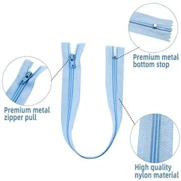 20 Pcs Nylon Coil Zippers Sewing Zippers for Tailor Sewing in 20 Assorted Colors Colorful Crafts Bulk Zipper Supplies Mixed Color Invisible Zippers for Bags Garment Craft DIY Accessories (12 Inches)