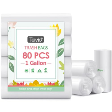 Teivio Trash Bags - Strong, Clear 330 count for Home Use