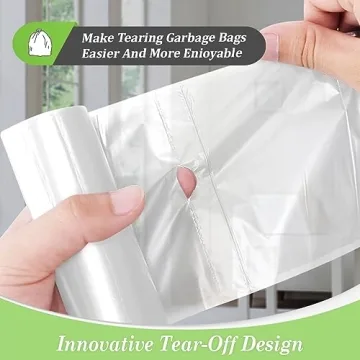 Teivio Trash Bags - Strong, Clear 330 count for Home Use