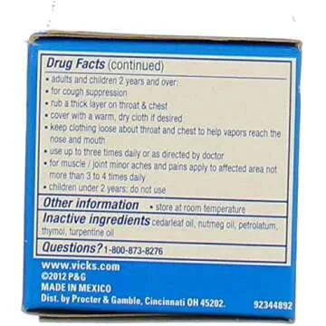 Vicks Cough Vaporub Ointment, 1.76 Oz (Pack of 2)