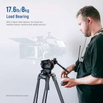 NEEWER Basic 74" Video Tripod with Fluid Head