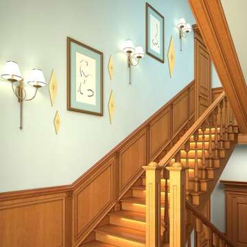 Yaocom 5 Pieces Midcentury Modern Vintage Style Starburst Metal Wall Decor Mid Century Modern Elegance Wall Accents Diamond Star Bursts Decor Vintage Home Decoration (Gold,diamond)