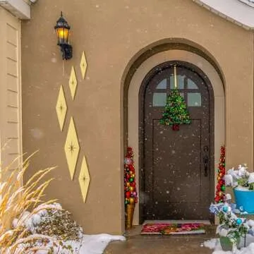 Yaocom 5 Pieces Midcentury Modern Vintage Style Starburst Metal Wall Decor Mid Century Modern Elegance Wall Accents Diamond Star Bursts Decor Vintage Home Decoration (Gold,diamond)