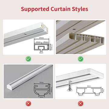 SwitchBot Curtain Smart Electric Motor - Wireless App or Automate Timer Control, Use SwitchBot Hub to be Compatible with Alexa, Google Home, HomePod, IFTTT (U-Rail, White)