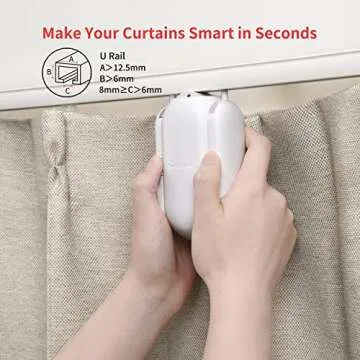SwitchBot Curtain Smart Electric Motor - Wireless App or Automate Timer Control, Use SwitchBot Hub to be Compatible with Alexa, Google Home, HomePod, IFTTT (U-Rail, White)