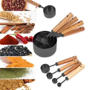 Elegant 8 Piece Measuring Cups and Spoons Set for Kitchen Enthusiasts