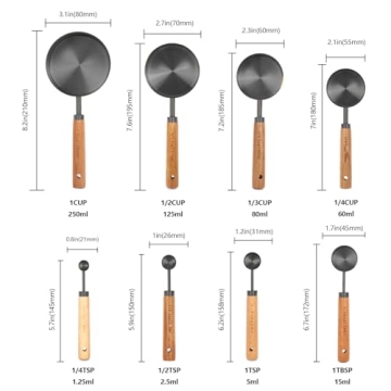Elegant 8 Piece Measuring Cups and Spoons Set for Kitchen Enthusiasts