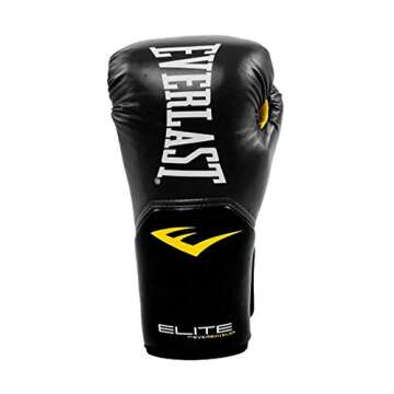 Everlast Pro Style Elite Exercise Workout Training Boxing Gloves for Sparring, Heavy Bag and Mitt Work, Size 12 Ounces, Black