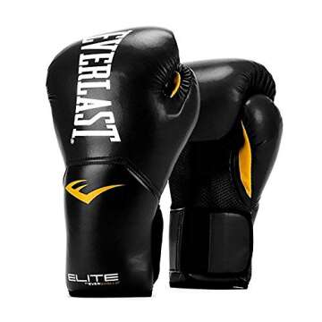 Everlast Pro Style Elite Exercise Workout Training Boxing Gloves for Sparring, Heavy Bag and Mitt Work, Size 12 Ounces, Black