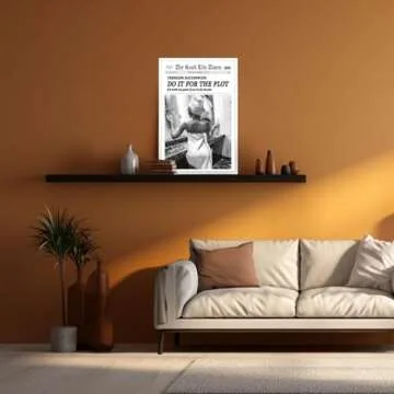 Do It For The Plot:Black And White Posters Wall Art Sexy Woman With Whiskey In Bathroom Wall Decor-Newspaper Canvas Prints-Retro Disco Wall Painting For Dorm Living Room Bar Cart 12x16in Unframed