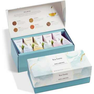 Tea Forte Wellbeing Organic Wellness Tea Sampler Gift Set - 20 Assorted Infuser Bags