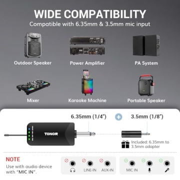 TONOR Wireless Microphone System with Receiver