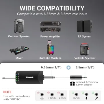 TONOR Wireless Microphone System with Receiver
