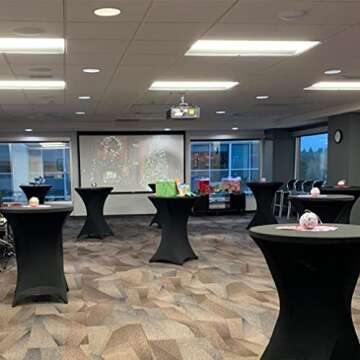 Tina's 32x43 Inch Highboy Spandex Cocktail Table Covers Black, Cocktail Table Spandex Covers, Fitted Stretch Cocktail Table Tablecloth for Round Tables