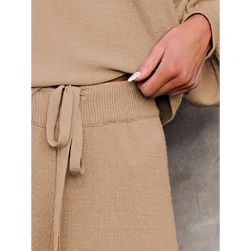 Ekouaer Cozy Off Shoulder 2 Piece Knit Sets for Women