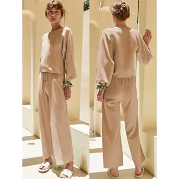 Ekouaer Cozy Off Shoulder 2 Piece Knit Sets for Women