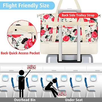 Gym Bag for Women Weekender Bag - Travel Duffle Bag with Waterproof Shoe Compartment 3pcs Set Carry On Overnight Bags for Business Trip Travel Gym Yoga Sports