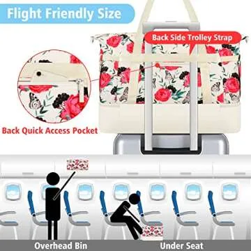 Gym Bag for Women Weekender Bag - Travel Duffle Bag with Waterproof Shoe Compartment 3pcs Set Carry On Overnight Bags for Business Trip Travel Gym Yoga Sports