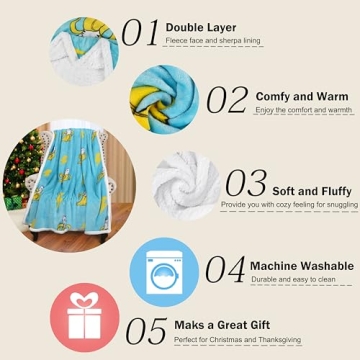 Soft Catalonia Banana Cat Sherpa Blanket for All Ages