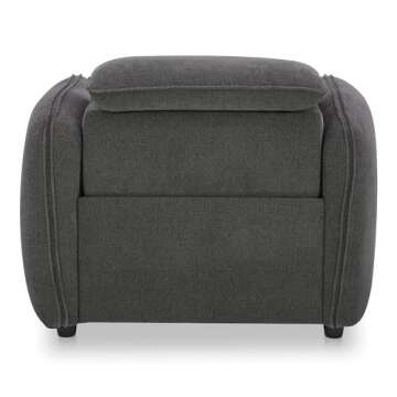 NADAAL STUDIOS Yarrow, Power Recliner Chair, Polyester Upholstery, High-Density Foam Cushions, Dusk Grey