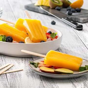 GUSTO [200 Count] 4.5 Inch Wooden Multi-Purpose Popsicle Sticks for Crafts, Ice, Ice Cream, Waxing, and Tongue Depressor Wood Sticks (Formerly Comfy Package)