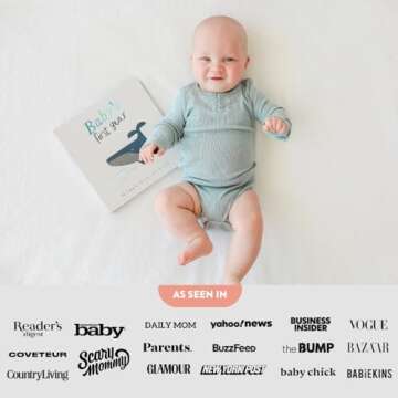 Lucy Darling Baby Memory Book, Themed Baby First Year Book, First 5 Years Journal & Photo Album for Baby Boy/Girl, Keepsake Books, Gender Neutral Memories & Milestone Book, Mom Gift - Little Captain