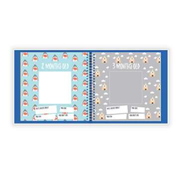 Lucy Darling Baby Memory Book, Themed Baby First Year Book, First 5 Years Journal & Photo Album for Baby Boy/Girl, Keepsake Books, Gender Neutral Memories & Milestone Book, Mom Gift - Little Captain